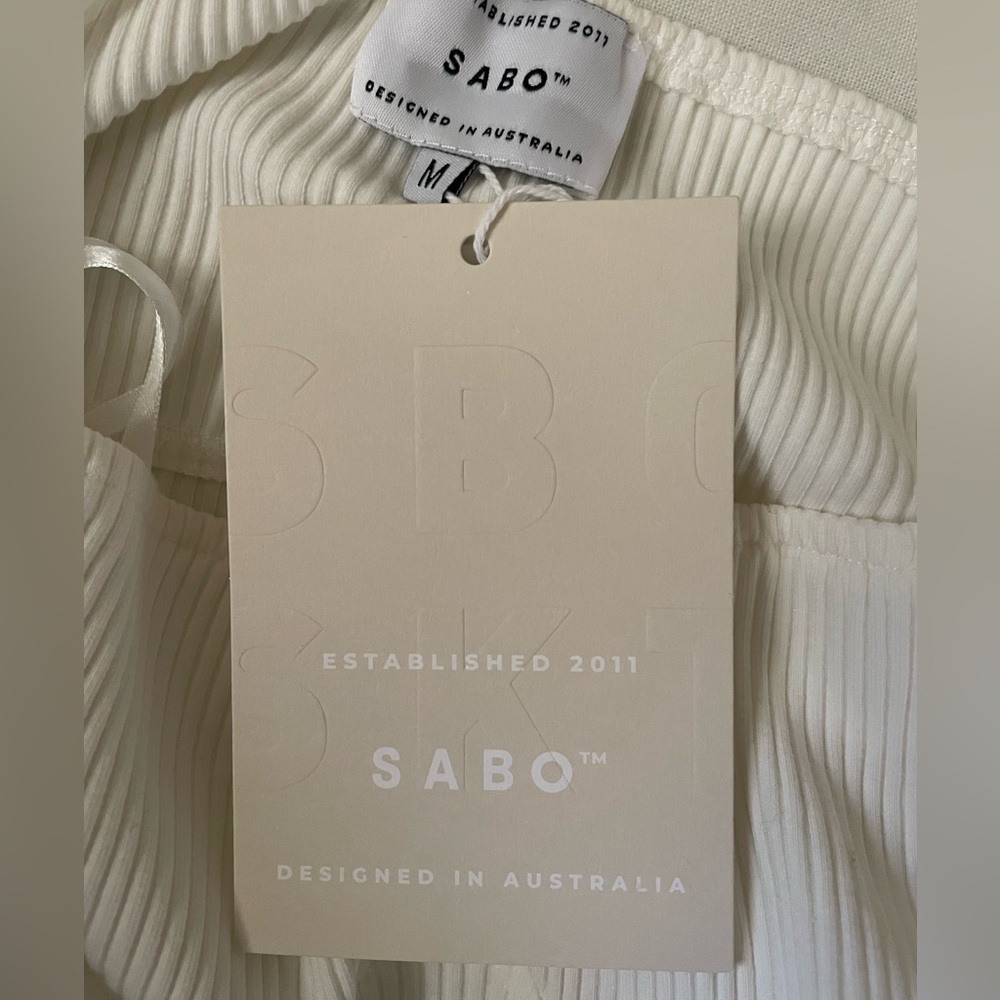 Sabo white short puff sleeve corset cropped top - Picture 9 of 12